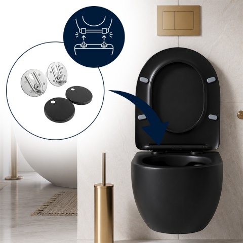 DESKA SEDESOWA WC WOLNOOPADAJĄCA CV-BL-03 SLIM CZARNA DUROPLAST