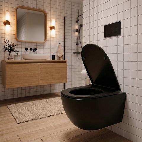 DESKA SEDESOWA WC WOLNOOPADAJĄCA CV-BL-03 SLIM CZARNA DUROPLAST