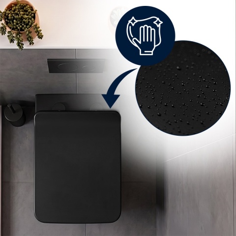DESKA SEDESOWA WC WOLNOOPADAJĄCA CV-BL-09 SLIM CZARNA DUROPLAST