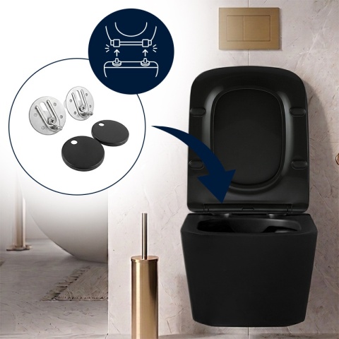 DESKA SEDESOWA WC WOLNOOPADAJĄCA CV-BL-09 SLIM CZARNA DUROPLAST