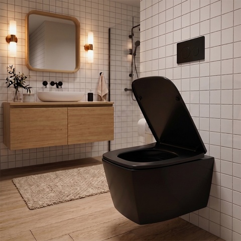 DESKA SEDESOWA WC WOLNOOPADAJĄCA CV-BL-09 SLIM CZARNA DUROPLAST