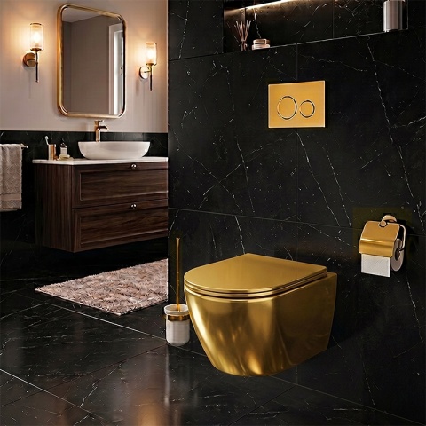 DESKA SEDESOWA WC WOLNOOPADAJĄCA CV-GL-03 SLIM ZŁOTA DUROPLAST