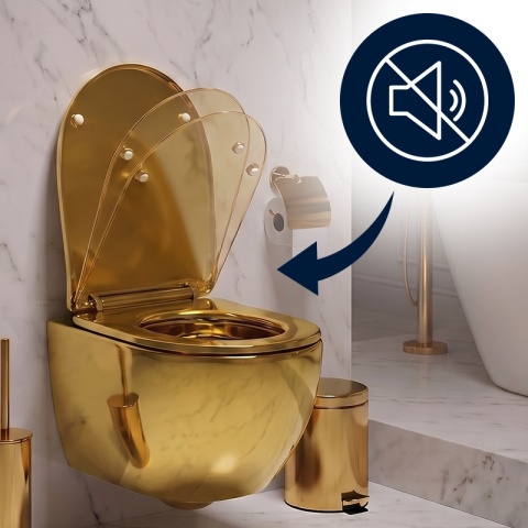 DESKA SEDESOWA WC WOLNOOPADAJĄCA CV-GL-03 SLIM ZŁOTA DUROPLAST