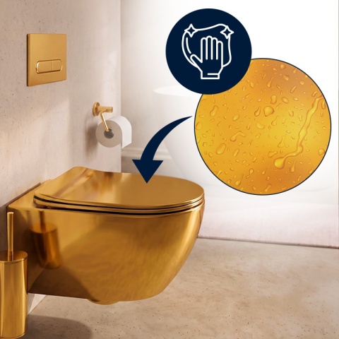 DESKA SEDESOWA WC WOLNOOPADAJĄCA CV-GL-03 SLIM ZŁOTA DUROPLAST