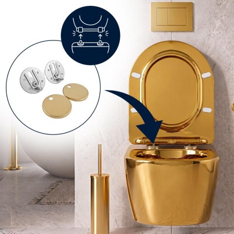 DESKA SEDESOWA WC WOLNOOPADAJĄCA CV-GL-03 SLIM ZŁOTA DUROPLAST
