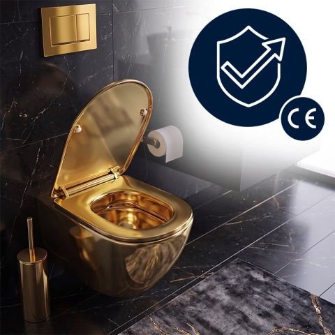 DESKA SEDESOWA WC WOLNOOPADAJĄCA CV-GL-03 SLIM ZŁOTA DUROPLAST