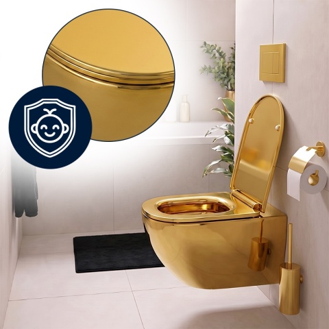 DESKA SEDESOWA WC WOLNOOPADAJĄCA CV-GL-03 SLIM ZŁOTA DUROPLAST
