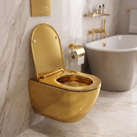 DESKA SEDESOWA WC WOLNOOPADAJĄCA CV-GL-03 SLIM ZŁOTA DUROPLAST