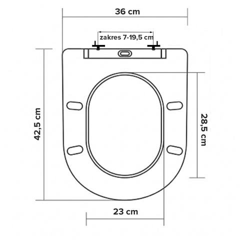 DESKA SEDESOWA WC WOLNOOPADAJĄCA CV-GL-03 SLIM ZŁOTA DUROPLAST