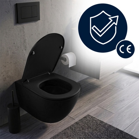 DESKA SEDESOWA WC WOLNOOPADAJĄCA CV-MTB-03 SLIM CZARNY MAT DUROPLAST