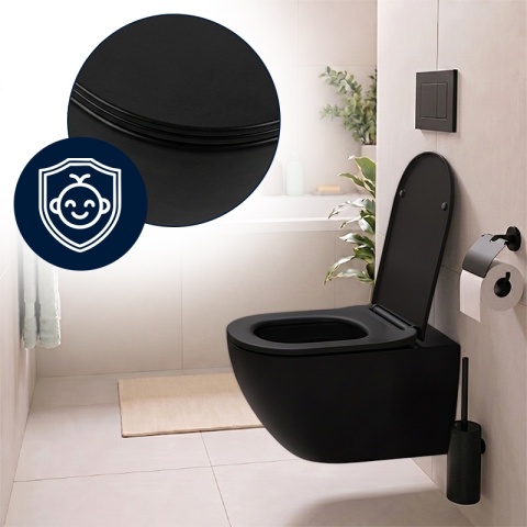 DESKA SEDESOWA WC WOLNOOPADAJĄCA CV-MTB-03 SLIM CZARNY MAT DUROPLAST