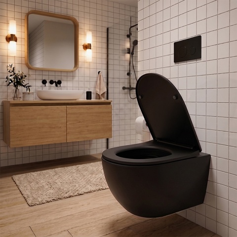 DESKA SEDESOWA WC WOLNOOPADAJĄCA CV-MTB-03 SLIM CZARNY MAT DUROPLAST