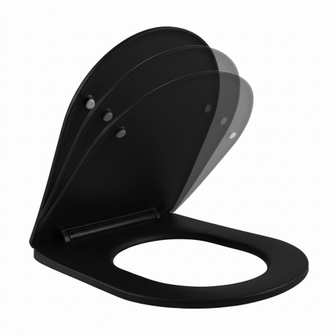 DESKA SEDESOWA WC WOLNOOPADAJĄCA CV-MTB-03 SLIM CZARNY MAT DUROPLAST
