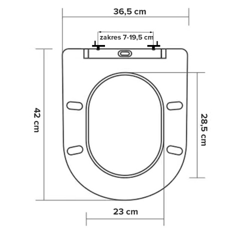 DESKA SEDESOWA WC WOLNOOPADAJĄCA CV-MTB-03 SLIM CZARNY MAT DUROPLAST