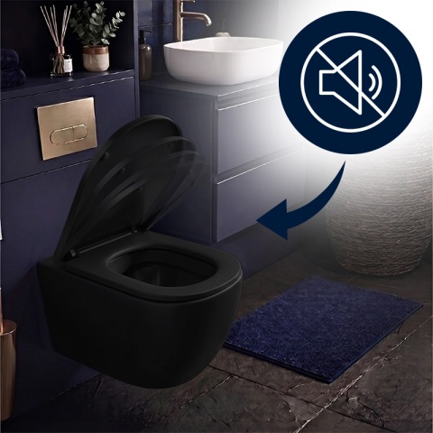 DESKA SEDESOWA WC WOLNOOPADAJĄCA CV-MTB-05 CZARNY MAT DUROPLAST