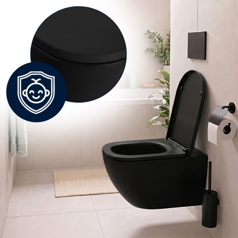 DESKA SEDESOWA WC WOLNOOPADAJĄCA CV-MTB-05 CZARNY MAT DUROPLAST