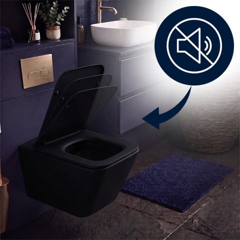 DESKA SEDESOWA WC WOLNOOPADAJĄCA CV-MTB-09 SLIM CZARNY MAT DUROPLAST