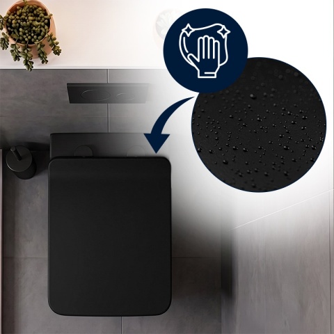 DESKA SEDESOWA WC WOLNOOPADAJĄCA CV-MTB-09 SLIM CZARNY MAT DUROPLAST