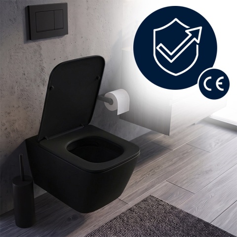 DESKA SEDESOWA WC WOLNOOPADAJĄCA CV-MTB-09 SLIM CZARNY MAT DUROPLAST