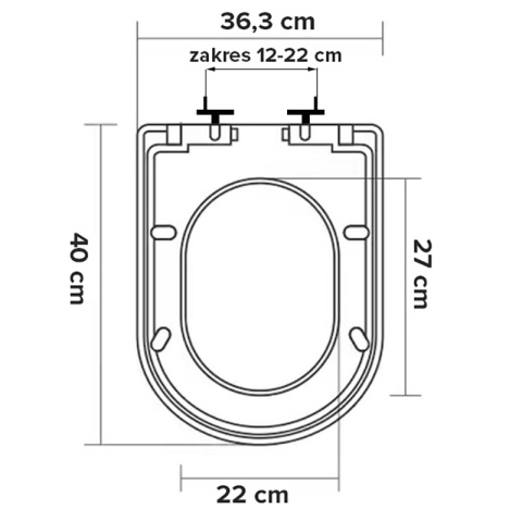 DESKA SEDESOWA WC WOLNOOPADAJĄCA CV-WH-01 SLIM BIAŁA DUROPLAST