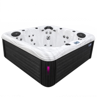 JACUZZI ® OGRODOWE WANNA SPA752 BIAŁY MARMUR OBUDOWA ANTRACYT 200x200 CM