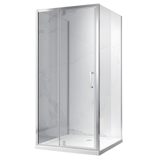 KABINA PRYSZNICOWA KWADRATOWA 100x100 3-ŚCIENNA CHROM REGULOWANY ALUMINIOWY PROFIL SZKŁO HARTOWANE 6MM KZ23
