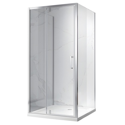 KABINA PRYSZNICOWA KWADRATOWA 100x100 3-ŚCIENNA CHROM REGULOWANY ALUMINIOWY PROFIL SZKŁO HARTOWANE 6MM KZ23