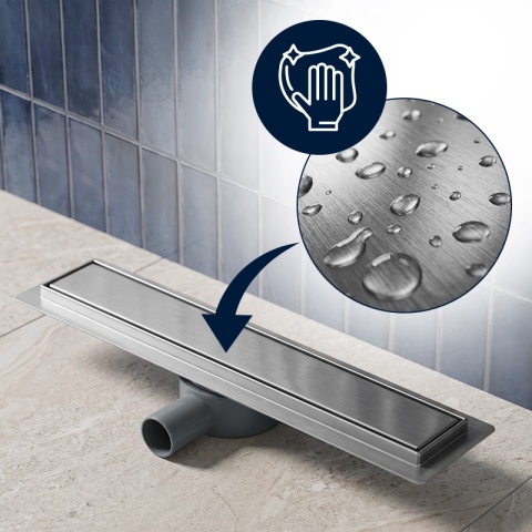 ODPŁYW LINIOWY 100 CM OBROTOWY INOX NISKI SYFON 52 MM WYSOKA PRZEPUSTOWOŚĆ DL02