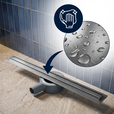 ODPŁYW LINIOWY 100 CM OBROTOWY INOX NISKI SYFON 52 MM WYSOKA PRZEPUSTOWOŚĆ DL03