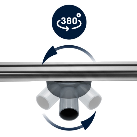 ODPŁYW LINIOWY 100 CM OBROTOWY INOX NISKI SYFON 52 MM WYSOKA PRZEPUSTOWOŚĆ DL03