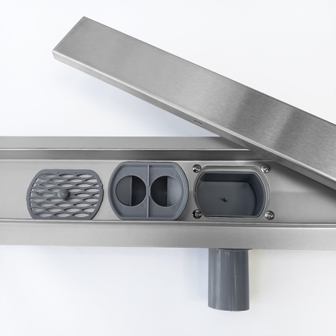 ODPŁYW LINIOWY 60 CM OBROTOWY INOX NISKI SYFON 52 MM WYSOKA PRZEPUSTOWOŚĆ DL02