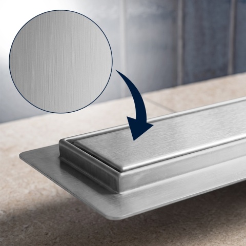 ODPŁYW LINIOWY 70 CM OBROTOWY INOX NISKI SYFON 52 MM WYSOKA PRZEPUSTOWOŚĆ DL02