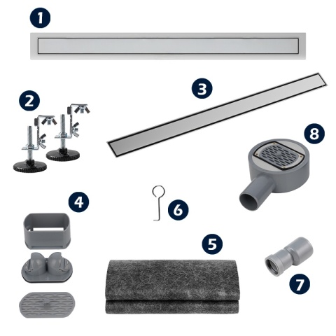 ODPŁYW LINIOWY 70 CM OBROTOWY INOX NISKI SYFON 52 MM WYSOKA PRZEPUSTOWOŚĆ DL02