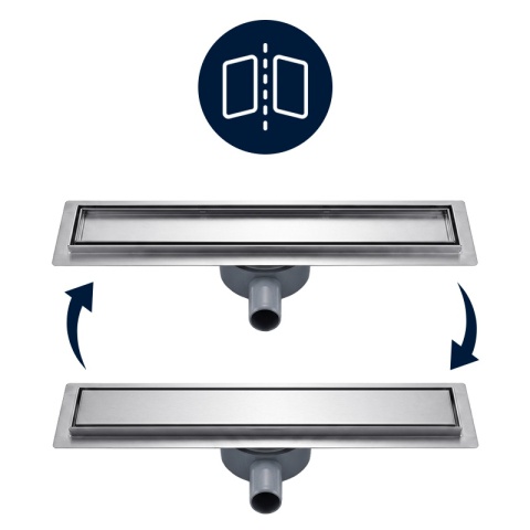 ODPŁYW LINIOWY 80 CM OBROTOWY INOX NISKI SYFON 52 MM WYSOKA PRZEPUSTOWOŚĆ DL02