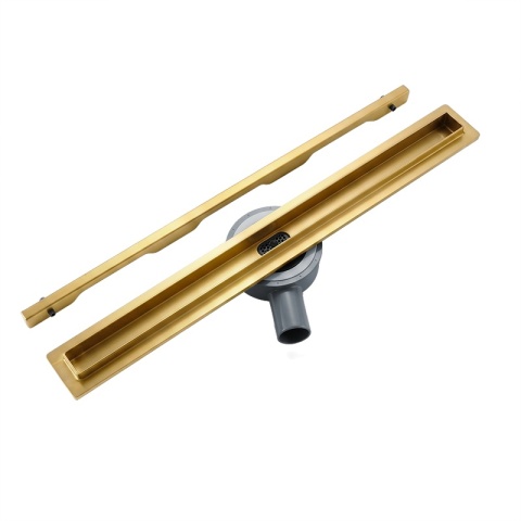 ODPŁYW LINIOWY 90 CM OBROTOWY ZŁOTY NISKI SYFON 52 MM WYSOKA PRZEPUSTOWOŚĆ DL03