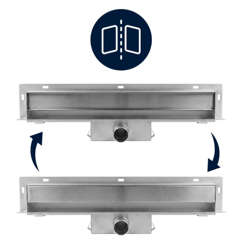 ODPŁYW LINIOWY ŚCIENNY 100 CM INOX NISKI 52 MM SYFON WYSOKA PRZEPUSTOWOŚĆ DL09