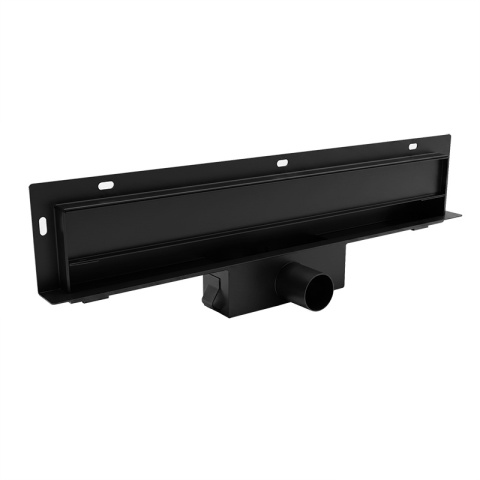 ODPŁYW LINIOWY ŚCIENNY 70 CM CZARNY NISKI SYFON WYSOKA PRZEPUSTOWOŚĆ DL09