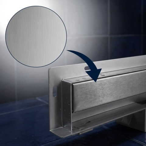 ODPŁYW LINIOWY ŚCIENNY 80 CM INOX NISKI 52 MM SYFON WYSOKA PRZEPUSTOWOŚĆ DL09