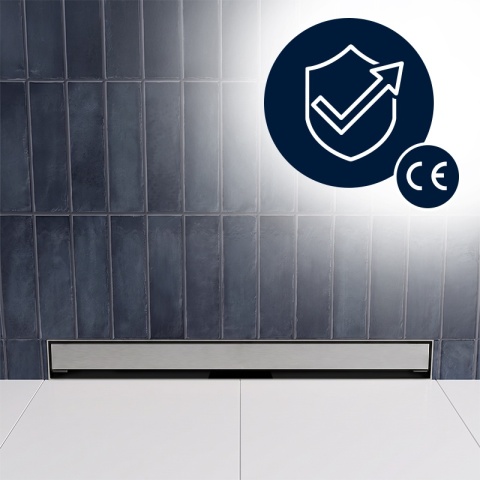ODPŁYW LINIOWY ŚCIENNY 80 CM INOX NISKI 52 MM SYFON WYSOKA PRZEPUSTOWOŚĆ DL09