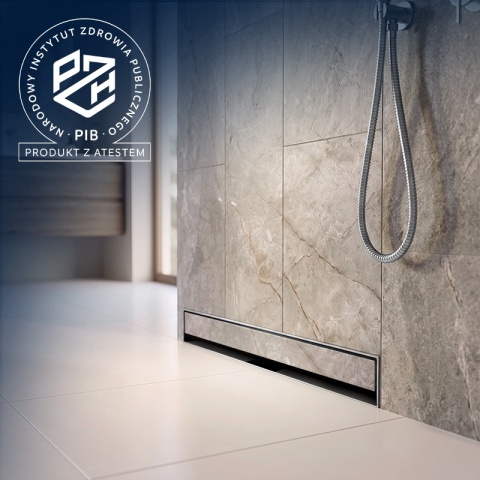 ODPŁYW LINIOWY ŚCIENNY 90 CM INOX NISKI 52 MM SYFON WYSOKA PRZEPUSTOWOŚĆ DL09