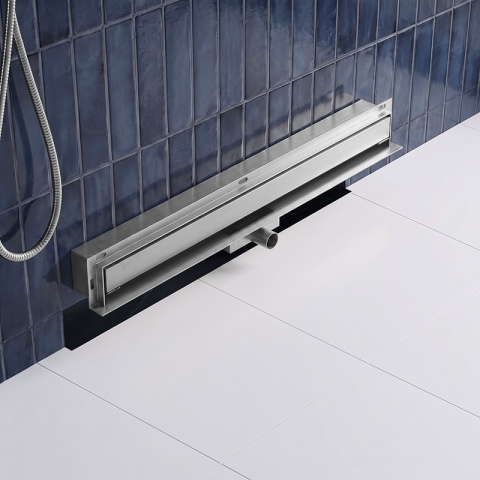 ODPŁYW LINIOWY ŚCIENNY 90 CM INOX NISKI 52 MM SYFON WYSOKA PRZEPUSTOWOŚĆ DL09