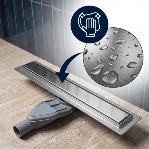ODPŁYW LINIOWY 100 CM OBROTOWY INOX NISKI SYFON 52 MM WYSOKA PRZEPUSTOWOŚĆ DL05