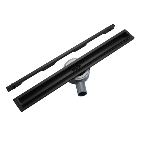 ODPŁYW LINIOWY 60 CM OBROTOWY CZARNY NISKI SYFON 52 MM WYSOKA PRZEPUSTOWOŚĆ DL03
