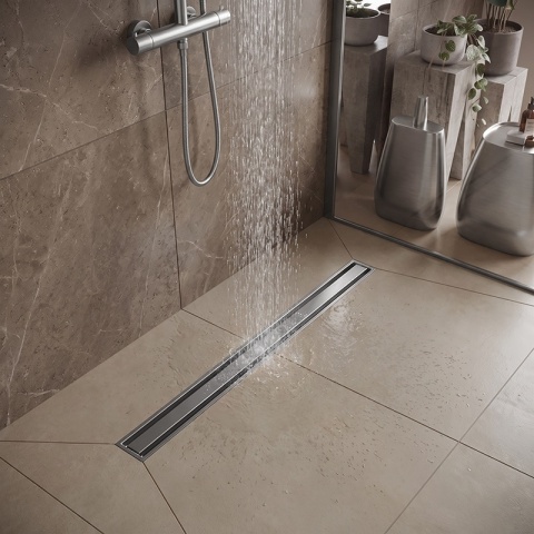 ODPŁYW LINIOWY 60 CM OBROTOWY INOX NISKI SYFON 52 MM WYSOKA PRZEPUSTOWOŚĆ DL03