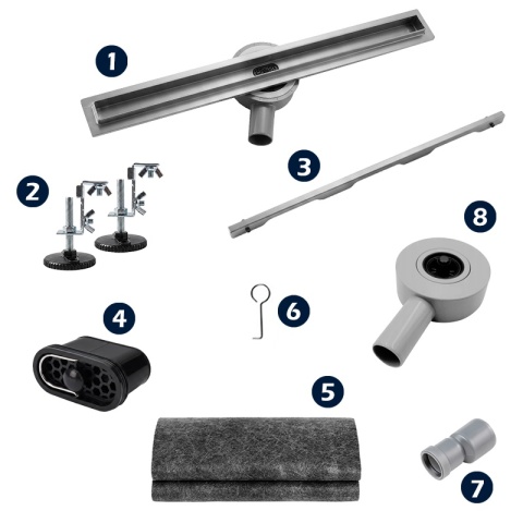 ODPŁYW LINIOWY 60 CM OBROTOWY INOX NISKI SYFON 52 MM WYSOKA PRZEPUSTOWOŚĆ DL03
