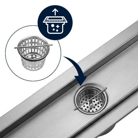 ODPŁYW LINIOWY 70 CM OBROTOWY INOX NISKI SYFON 52 MM WYSOKA PRZEPUSTOWOŚĆ DL05