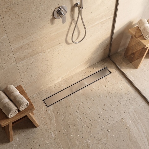 ODPŁYW LINIOWY 80 CM OBROTOWY INOX NISKI SYFON 52 MM WYSOKA PRZEPUSTOWOŚĆ DL05