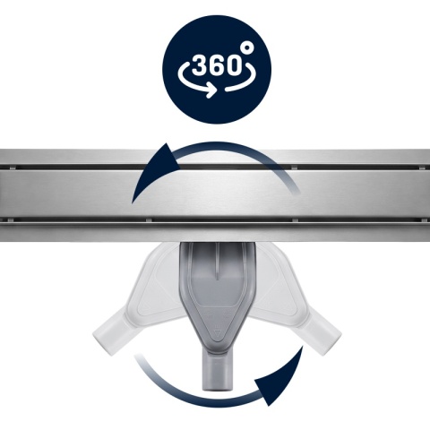 ODPŁYW LINIOWY 80 CM OBROTOWY INOX NISKI SYFON 52 MM WYSOKA PRZEPUSTOWOŚĆ DL05