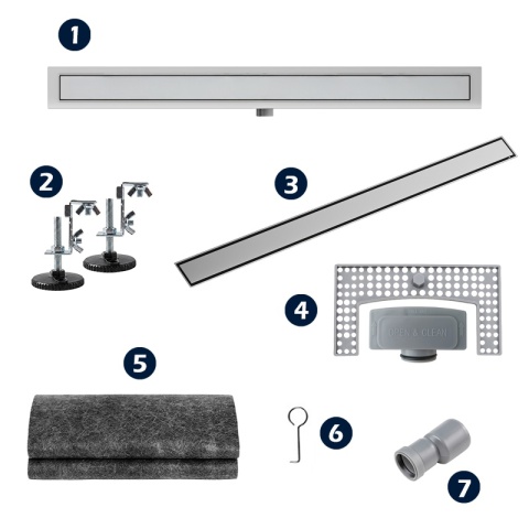 ODPŁYW LINIOWY 80 CM INOX NISKI SYFON 52 MM WYSOKA PRZEPUSTOWOŚĆ PRYSZNIC DL01 FIX