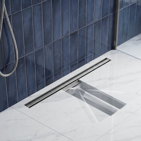 ODPŁYW LINIOWY 80 CM OBROTOWY INOX NISKI SYFON 52 MM WYSOKA PRZEPUSTOWOŚĆ DL03